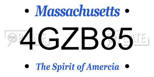 4GZB85 Massachusetts License Plate