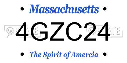 4GZC24 Massachusetts License Plate