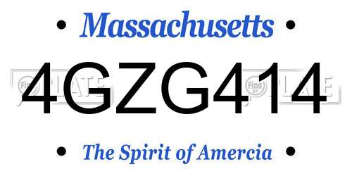 4GZG414 Massachusetts License Plate