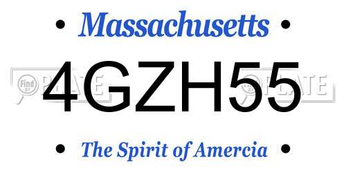 4GZH55 Massachusetts License Plate