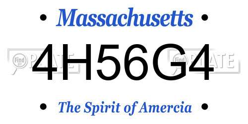 4H56G4 Massachusetts License Plate