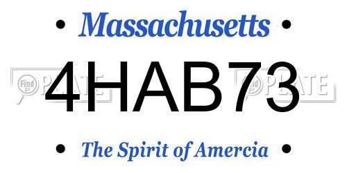4HAB73 Massachusetts License Plate