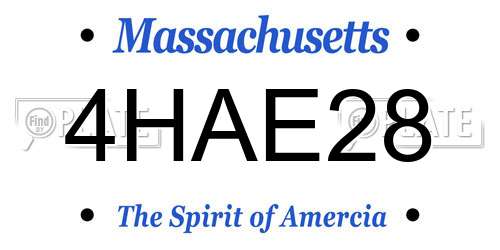 4HAE28 Massachusetts License Plate