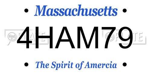 4HAM79 Massachusetts License Plate