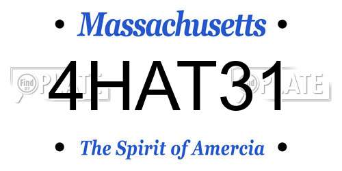 4HAT31 Massachusetts License Plate