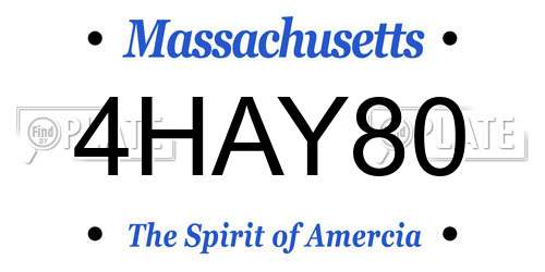 4HAY80 Massachusetts License Plate