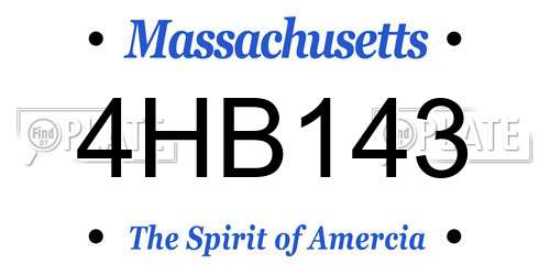 4HB143 Massachusetts License Plate