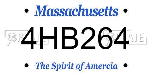 4HB264 Massachusetts License Plate