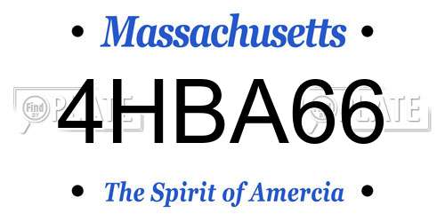 4HBA66 Massachusetts License Plate