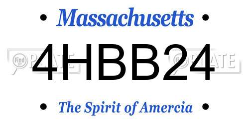 4HBB24 Massachusetts License Plate