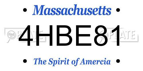 4HBE81 Massachusetts License Plate