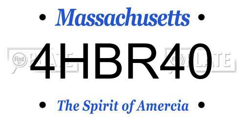 4HBR40 Massachusetts License Plate