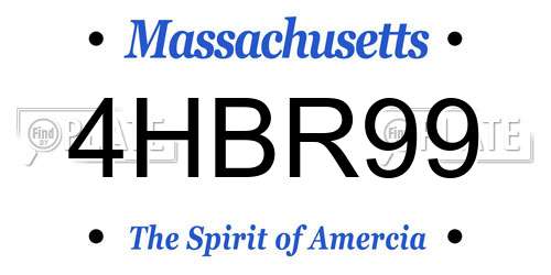 4HBR99 Massachusetts License Plate