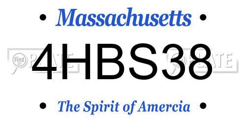 4HBS38 Massachusetts License Plate