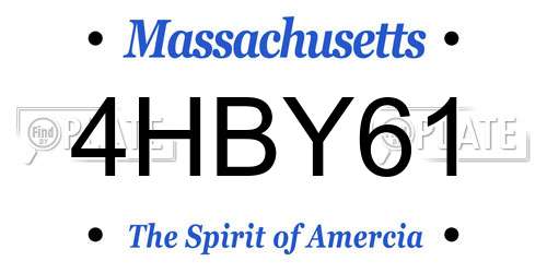 4HBY61 Massachusetts License Plate
