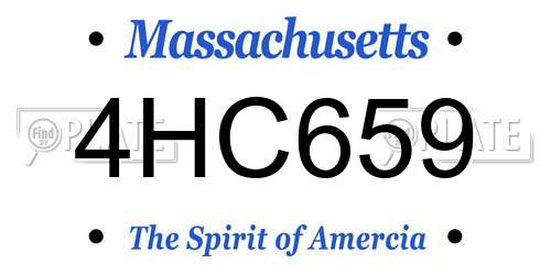 4HC659 Massachusetts License Plate