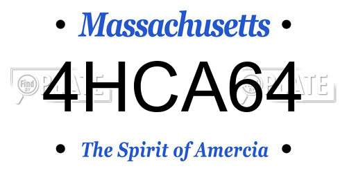 4HCA64 Massachusetts License Plate