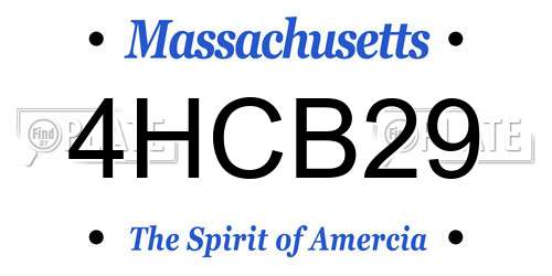 4HCB29 Massachusetts License Plate