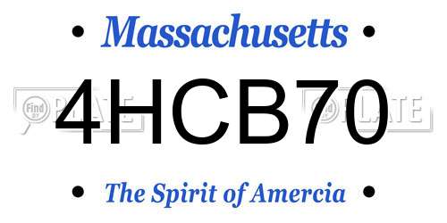 4HCB70 Massachusetts License Plate