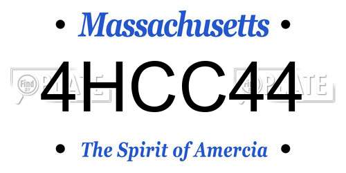 4HCC44 Massachusetts License Plate