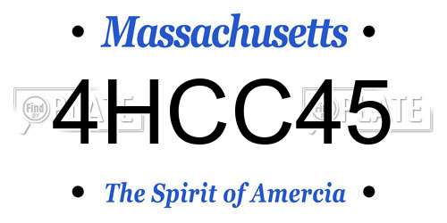 4HCC45 Massachusetts License Plate