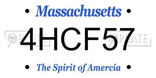 4HCF57 Massachusetts License Plate