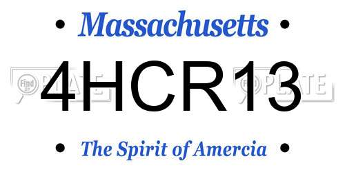 4HCR13 Massachusetts License Plate