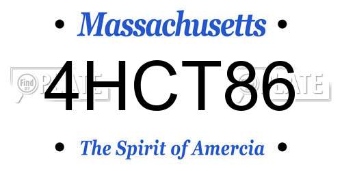 4HCT86 Massachusetts License Plate