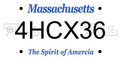 4HCX36 Massachusetts License Plate