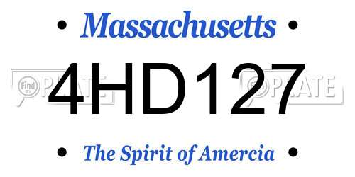 4HD127 Massachusetts License Plate