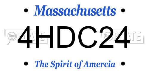 4HDC24 Massachusetts License Plate