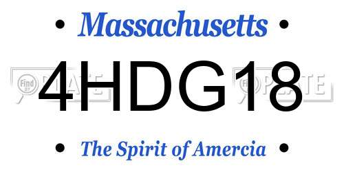 4HDG18 Massachusetts License Plate