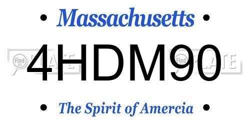 4HDM90 Massachusetts License Plate
