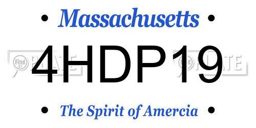 4HDP19 Massachusetts License Plate
