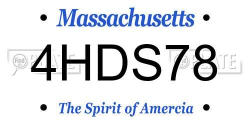 4HDS78 Massachusetts License Plate