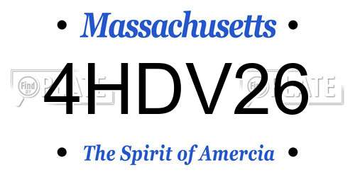 4HDV26 Massachusetts License Plate