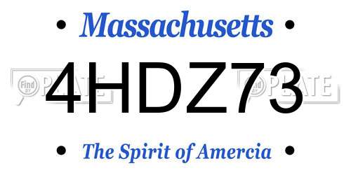 4HDZ73 Massachusetts License Plate