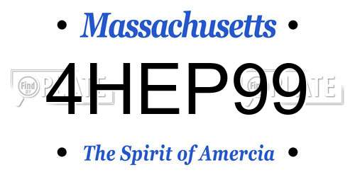 4HEP99 Massachusetts License Plate