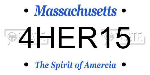 4HER15 Massachusetts License Plate