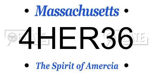 4HER36 Massachusetts License Plate