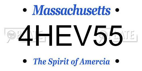 4HEV55 Massachusetts License Plate