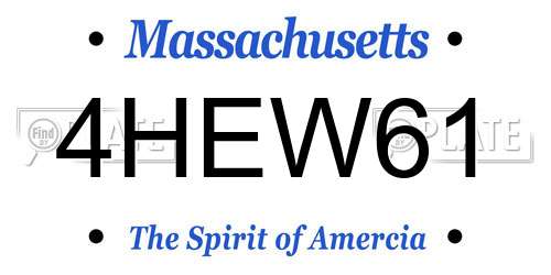 4HEW61 Massachusetts License Plate