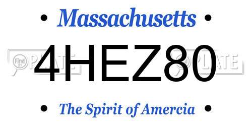 4HEZ80 Massachusetts License Plate