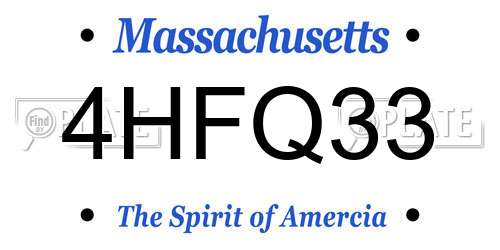 4HFQ33 Massachusetts License Plate