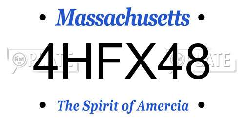 4HFX48 Massachusetts License Plate