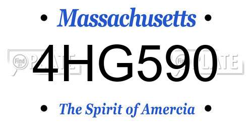 4HG590 Massachusetts License Plate