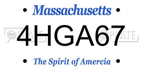 4HGA67 Massachusetts License Plate