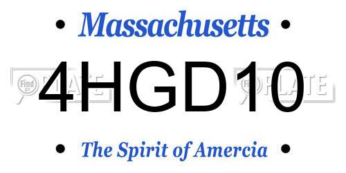 4HGD10 Massachusetts License Plate
