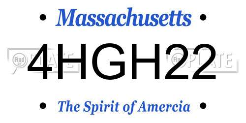 4HGH22 Massachusetts License Plate