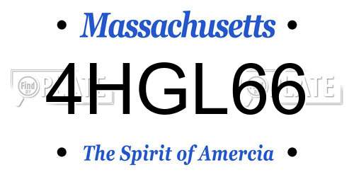 4HGL66 Massachusetts License Plate